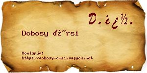 Dobosy Örsi névjegykártya